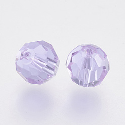Medium Purple Imitation Austrian Crystal Beads, Grade AAA, Faceted(32 Facets), Round, Medium Purple, 8mm, Hole: 0.9~1.4mm