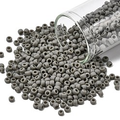 (53DF) Opaque Frost Dark Gray Тохо 8/0 круглые бусины, японский бисер, (53 df) матовый морозный темно-серый, 3 мм, отверстие : 1 мм, Около 222 шт / 10 г