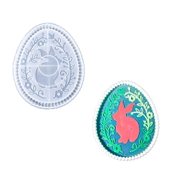 Белый Пасхальные свечи своими руками силиконовые формы, для изготовления ароматических свечей, яйцо с рисунком кролика, белые, 223x185x17 мм