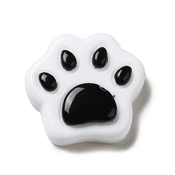 Белый Непрозрачные кабошоны из смолы, форма кошачьей лапы, белые, 18x19x4.5 мм