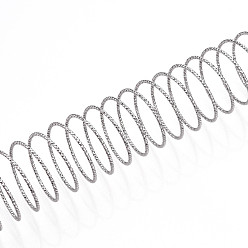 Платина Текстурированные круглые латунные ювелирные проволоки, Кольцо для решений, платина, 1 мм, 18 датчик, внутренний диаметр: 18 мм, около 122~123 кругов / шт