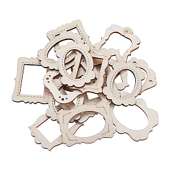 Античный Белый Незавершенные украшения из дерева, поделки товары для рукоделия, фоторамка, старинный белый, 5.9~6x4.1~4.8x0.25 см