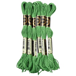 Green 6Bundles Polyester Embroidery Floss, Cross Stitch Threads, Green, 1mm, about 8.75 Yards(8m)/Bundle