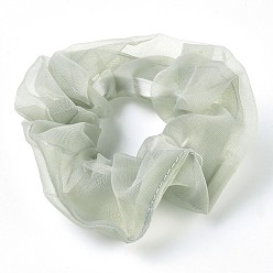 Dunkles Seegrün Mädchen Haar-Accessoires, scrunchie / scrunchy, elastische Organza-Haargummis, Pferdeschwanzhalter, dunkles Seegrün, 1.5~2 mm, Innendurchmesser: 45~55 mm