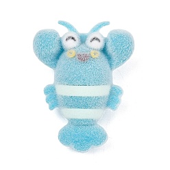 Креветка Силиконовые подвески с анималистическим рисунком, Небесно-голубой, креветка, 56x42x23.5 мм, отверстие : 2 мм