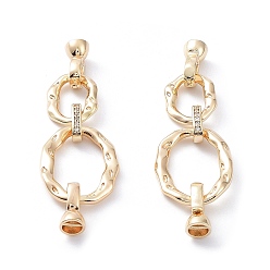 Настоящее золото 18K Стойка покрытие латунь проложить прозрачный кубический цирконий застегнуть застежки, без кадмия, без никеля и без свинца, долговечный, овальные, реальный 18 k позолоченный, 54x16.5x6 мм