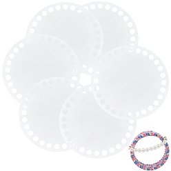 Прозрачный 6шт. плоские круглые акриловые листы, самодельные сумки инструменты, материал для вязаной сумки, прозрачные, 100x2 мм, отверстие : 6 мм