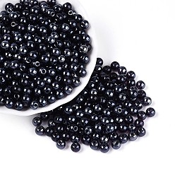 Индиго Прозрачное стекло Бисер, остекление стиль, круглые, индиговые, 6 мм, отверстие : 1.2 мм, Около 1500 шт / фунт