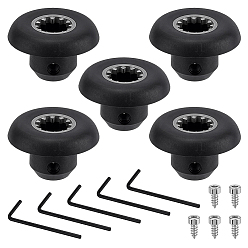 Black 304 Stainless Steel & Rubber Wheel Hub Adapter with Allen Key, Universal Drive Socket Replacement Kit, Black, 4.05x2.55cm