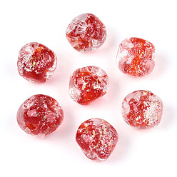 (123L) Белый крем непрозрачный блеск Ручной работы бусины фольги, самородки, огнеупорный кирпич, 9~10.5x10~11.5x10~11.5 мм, отверстие : 1.2~1.8 мм, около 50 шт / нитка, 19.29~20.47'' (49~52 см)