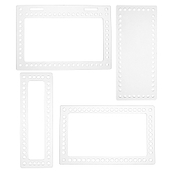 Clear Acrylic Basket Bottoms, Crochet Basket Base, for Basket Weaving Supplies and Home Decor Craft, Rectangle, Clear, 185x115x5mm, Hole: 6mm