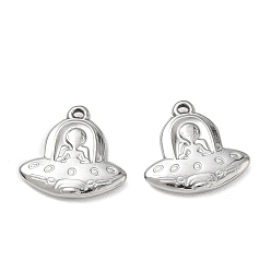 Couleur Acier Inoxydable Pendentifs en acier inoxydable, porte-clés extraterrestres et vaisseaux spatiaux, couleur inox, 304mm, Trou: 20x20x3mm