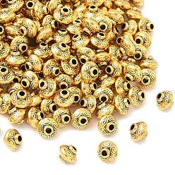 Античное Золото Тибетском стиле сплав Шарики прокладки, без кадмия, без никеля и без свинца, античное золото , 5.4x6.3 мм, отверстие : 1 мм