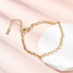 Настоящее золото 18K Браслет-цепочка из латуни для женщин, стойки покрытие, без свинца и без кадмия, долговечный, реальный 18 k позолоченный, 7-3/8 дюйм (18.8 см)