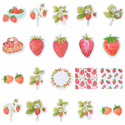 Colorful 2Bags Paper Self Adhesive Decorative Stickers, Waterproof Decals, for DIY Scrapbooking, Strawberry, Colorful, 21~44x26~44x0.1mm