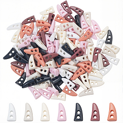 (52) Непрозрачная лаванда 140 шт 7 цвета резиновые пуговицы, 2-луночное, крупный рогатый скот рог, разноцветные, 10x5x3 мм, отверстие : 1.5 мм, 20 шт / цвет