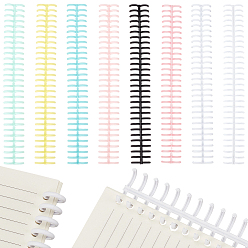 Mixed Color Plastic Loose Leaf Book Binder Hinged Rings, Binder Combs, Mixed Color, 280x36x11.5mm, 2pcs/color, 8 colors, 16pcs.