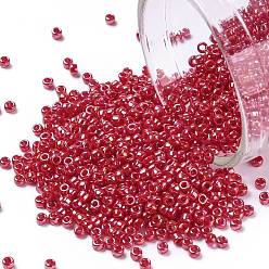 (405) Opaque AB Cherry TOHO Round Seed Beads, Japanese Seed Beads, (405) Opaque AB Cherry, 15/0, 1.5mm, Hole: 0.7mm, about 3000pcs/bottle, 10g/bottle