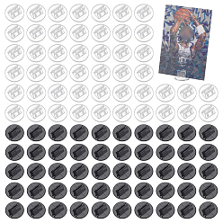 (52) Непрозрачная лаванда 120шт. 2 стилей акриловых держателей для визитных карточек, плоские круглые настольные подставки для карт, разноцветные, 20x10~10.5 мм, 60 шт / стиль