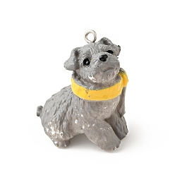 Другие Пластиковые подвески из ПВХ, с платиновыми тоновыми железными петлями, для изготовления брелка, собака прелести, шарф узор, 32.5x31x17.5 мм, отверстие : 2 мм