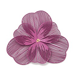 Фиолетовый 430 из нержавеющей стали шарик крышки, цветок, фиолетовые, 43x45x2 мм, отверстие : 0.8 мм