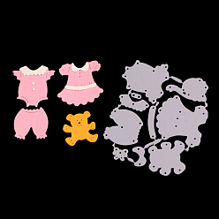 Matte Platinum Color Baby Clothes Frame Carbon Steel Cutting Dies Stencils, for DIY Scrapbooking/Photo Album, Decorative Embossing DIY Paper Card, Matte Platinum, 9x7.6x0.08cm