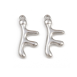 Нержавеющая Сталь Цвет 304 подвески из нержавеющей стали, подвески из искусственного коралла, цвет нержавеющей стали, 23x10.5x3 мм, отверстие : 1.5 мм