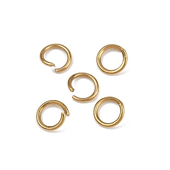 Золотой 304 из нержавеющей стали открыты кольца прыжок, круглые, ионное покрытие (ip), золотые, 7x1 мм, внутренний диаметр: 5 мм