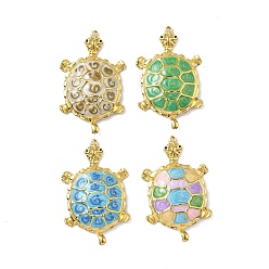 (52) Непрозрачная лаванда 304 из нержавеющей стали большие кулоны, Морская черепаха, с эмалью, золотые, разноцветные, 57x35.5x6.5 мм, отверстие : 1.6 мм