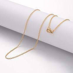 Golden Ion Plating(IP) 304 Stainless Steel Necklace, Cable Chains, with Lobster Clasps, Golden, 19.69 inch(500mm), 1.5mm