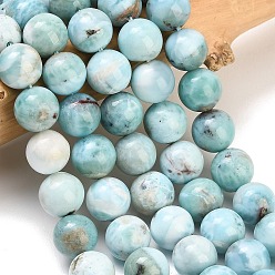 Larimar Natural Larimar Beads Strands, Smooth Round, 10.5~11mm, Hole: 1mm, about 40pcs/strand, 15.35~15.55''(39~39.5cm)