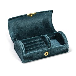 чирок Арочные бархатные коробки для хранения ювелирных изделий, дорожный портативный футляр для ювелирных изделий, для ожерелья, Кольца, серьги и подвески, зелено-синие, 10.2x5.5x3.45 см