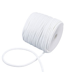 White 50 Yards Polyester Cord, Round, for Sewing, DIY Craft, with Plastic Spool, White, 6mm, about 50.00 Yards(45.72m)/Set