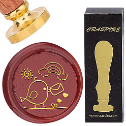 Птица Латунная восковая печать с деревянной ручкой, для diy scrapbooking, птица, 25 мм