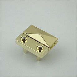 Light Gold Застежки для кошелька с поворотным замком из цинкового сплава, аксессуары для кошелька diy bag, золотой свет, 3.5x4.3 см