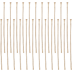 Настоящее золото 16K 304 Штифты с плоской головкой из нержавеющей стали, для изготовления ювелирных изделий, реальный 16 k позолоченный, 45x0.7 мм, 21 датчик, Около 200 шт / коробка