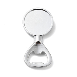 Плоский Круглый Элемент кабошона для открывания бутылок из цинкового сплава, настройки безеля, платина, плоско-круглые, 82x40.5x11.5 мм, лоток : 36.5 мм