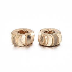 Raw(Unplated) Brass Spacer Beads, Nickel Free, Flat Round, Raw(Unplated), 3x1.4mm, Hole: 1.2mm