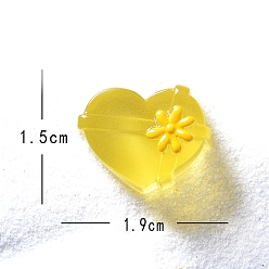 Желтый Рождественские светящиеся украшения из микропейзажа из смолы, сердце, желтые, 15x19 мм