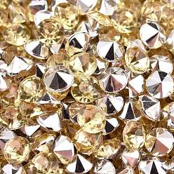 Бледно-Золотистый Имитация taiwan акриловый горный хрусталь указал назад кабошоны, граненые, алмаз, бледно золотарник, 4.5x3 мм