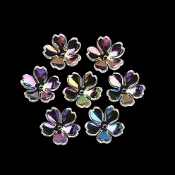 Прозрачный Прозрачные акриловые колпачки, УФ-покрытие переливающееся, цветок, прозрачные, 18x18.5x5 мм, отверстие : 1.5 мм