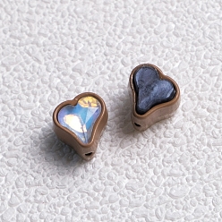 Camel Alloy Cubic Zirconia Beads, Heart, Camel, 11x11x10mm, Hole: 2mm
