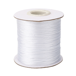 White Waxed Polyester Cord, Bead Cord, White, 0.5mm, about 169.51~174.98 Yards(155~160m)/Roll