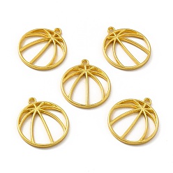 Golden Alloy Open Back Bezel Pendants, for DIY UV Resin, Epoxy Resin, Pressed Flower Jewelry, Basketball, Golden, 34.5x30.5x2.5mm, Hole: 2.5mm