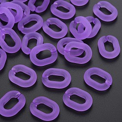 Medium Purple Transparent Acrylic Linking Rings, Quick Link Connectors, Frosted, Oval, Medium Purple, 19.5x15x5mm, Inner Diameter: 6x11
mm