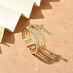 Настоящее золото 18K Манжеты с короной из прозрачного кубического циркония, украшения из латуни для женщин, долговечный, стойки покрытие, без свинца и без кадмия, реальный 18 k позолоченный, 12 мм, внутренний диаметр: 17 мм