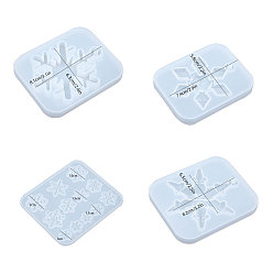 White DIY Snowflake Pendant Making, with Silicone Pendant Molds & Measuring Cup, Plastic Transfer Pipettes, Latex Finger Cots, for Christmas, White, 89x69x12.5mm, Hole: 5mm, Inner Diameter: 74x58mm