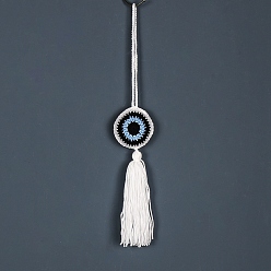 Белый Хлопковые плетеные подвески от сглаза, для домашней настенной подвески, автомобильные подвесные украшения, белые, 350 мм