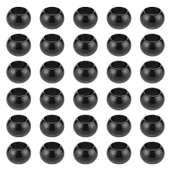 Electrophoresis Black 30 шт. покрытие стойки 304 нержавеющая сталь, круглые, электрофорез черный, 8x5 мм, отверстие : 5 мм