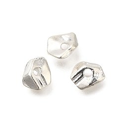 Серебро Рейки из литого сплава, долговечный, без свинца и без кадмия, самородки, серебряные, 6x5x2 мм, отверстие : 1.2 мм